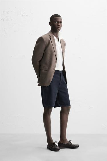 FADED CANVAS BERMUDA SHORTS - Navy blue by Zara - Image 3