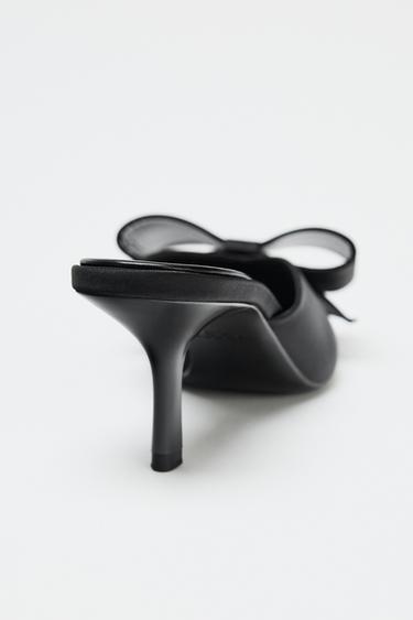 MULES À TALONS ET NŒUD - Noir de Zara - Image 3