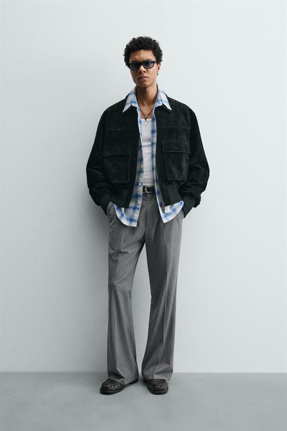 CROPPED SUEDE LEATHER JACKET