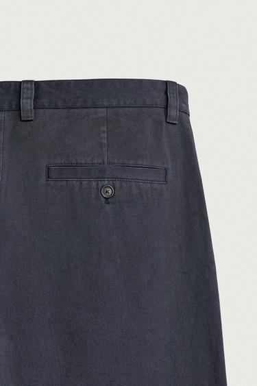 PANTALON CHINO REGULAR FIT AARON LEVINE X ZARA - Bleu marine de Zara - Image 7