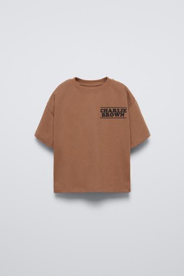 Zara SNOOPY PEANUTS™ SHIRT - chocolate