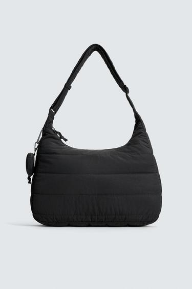 QUILTED NYLON BAG - Black by Zara
