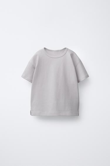 Zara PLAIN T-SHIRT - Taupe gray