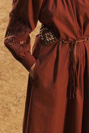 ROBE EN POPELINE BRODÉE ÉDITION LIMITÉE - Bordeaux de Zara - Image 5
