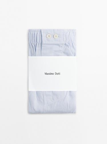 Zara Checked mini boxers - Sky blue