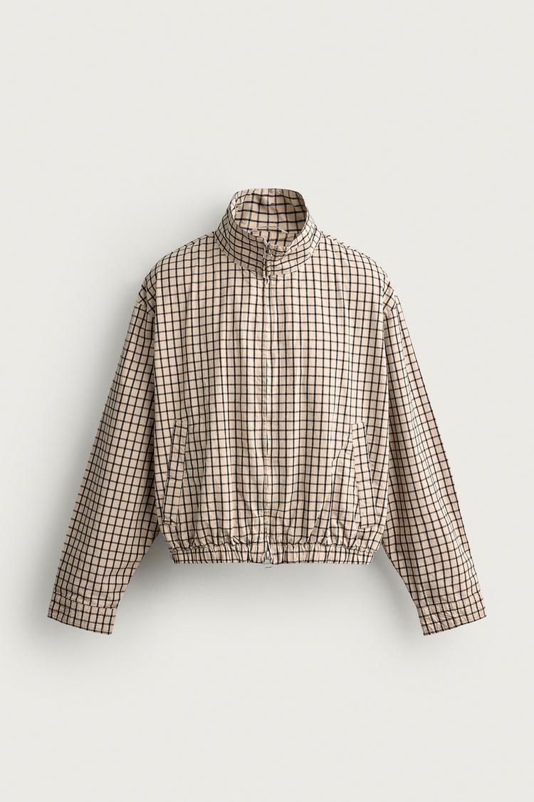 CHECKED CROPPED FIT JACKET