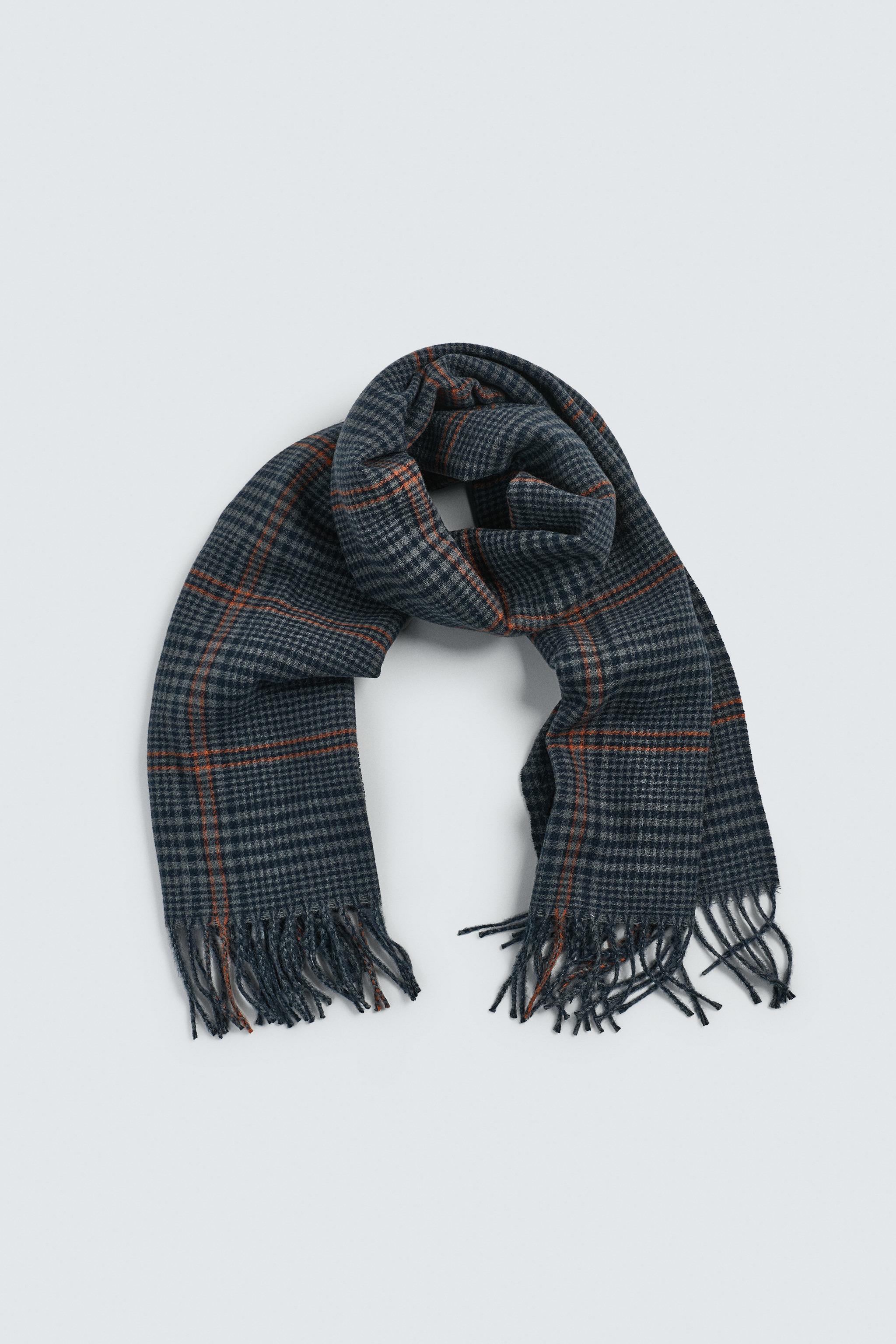 FRINGED PLAID SCARF