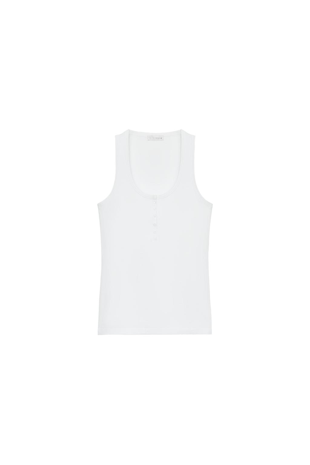 BUTTONED LINEN BLEND TOP - image 3
