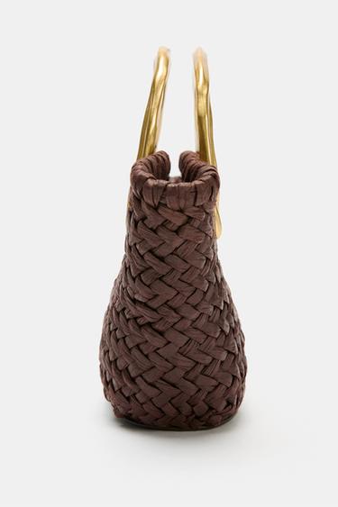 MINI SAC CABAS DÉTAIL ANSE MÉTALLIQUE - Chocolat de Zara - Image 3