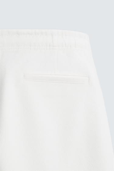 PANTALON AVEC TAILLE STYLE JOGGING CONFORT - Blanc cassé de Zara - Image 8