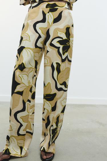 PRINTED WIDE-LEG TROUSERS - Multicoloured by Zara - Image 1