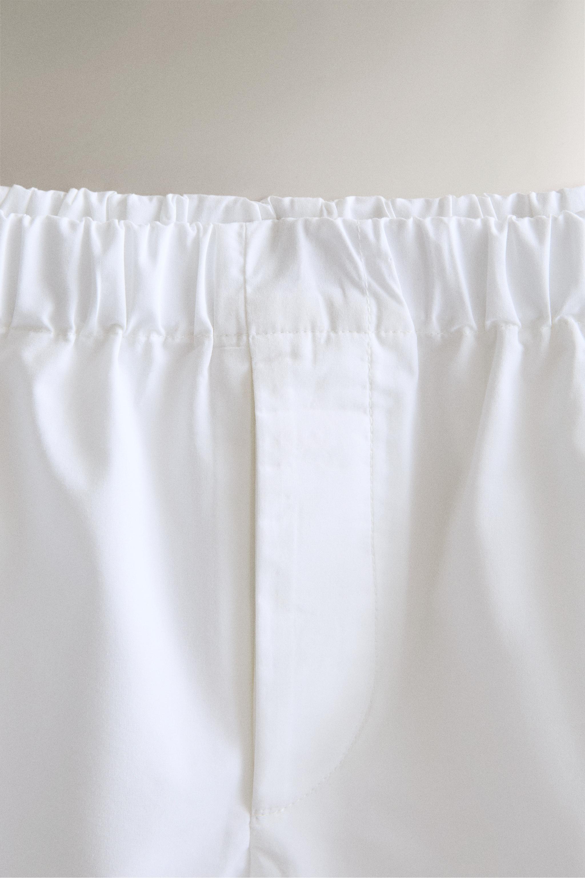 PLAIN COTTON SHORTS — White