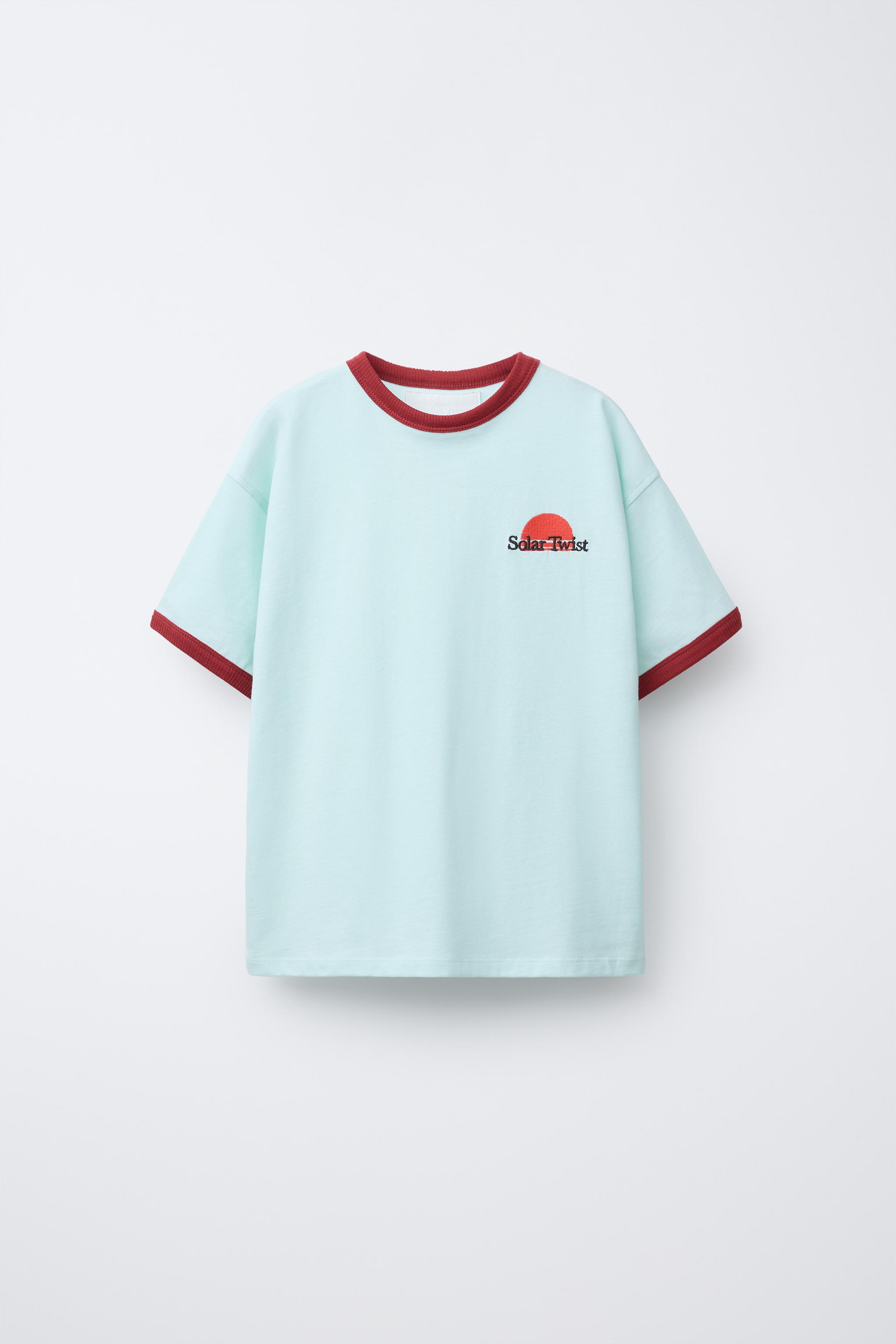 T-SHIRT BRODÉ LISERÉS CONTRASTE