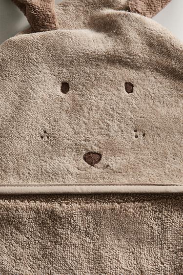 CHILDREN'S HOODED DOG BATH TOWEL - Brown by Zara - Image 4