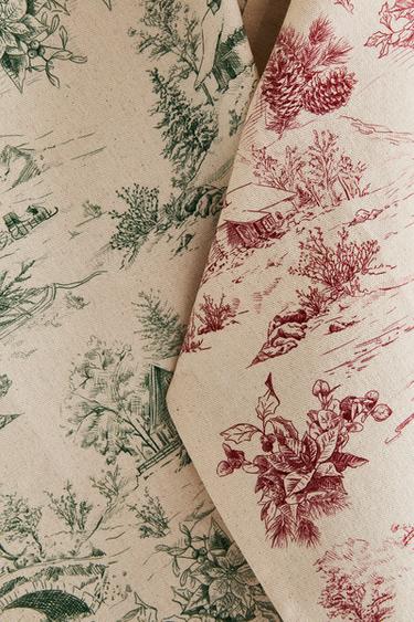 PACK OF COTTON CHRISTMAS COUNTRYSIDE HOUSE TEA TOWELS (PACK OF 2) - Red by Zara - Image 3