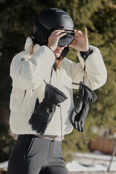 FLEECE HEIQ XREFLEX™ RECCO® TECHNOLOGY SKI COLLECTION PUFFER JACKET - Ecru by Zara