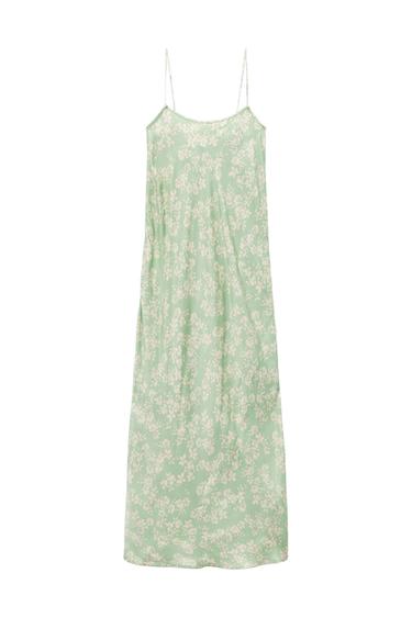 SATIN FLORAL PRINT DRESS