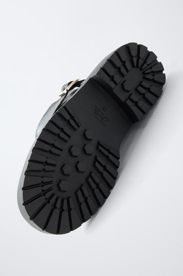 LEATHER ANKLE BOOTS WITH BUCKLE - Black by Zara - Image 6
