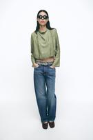 STRIPED CROP POPLIN SHIRT