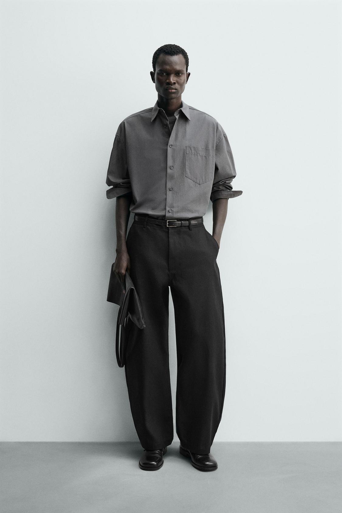 БРЮКИ ИЗ ЛИОЦЕЛЛА И ХЛОПКА ZARA BARREL FIT