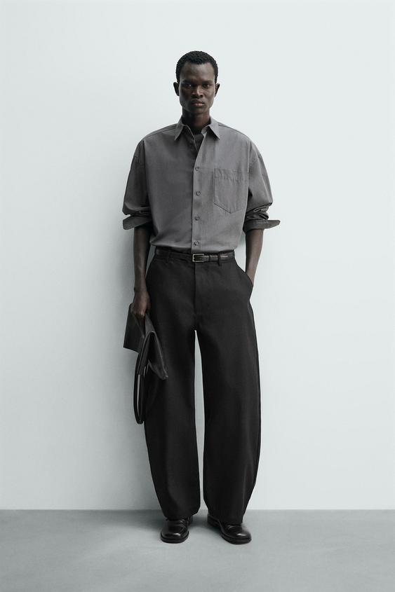 BARREL FIT LYOCELL - COTTON PANTS