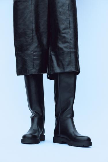 TOPSTITCHED BOOTS - Black by Zara