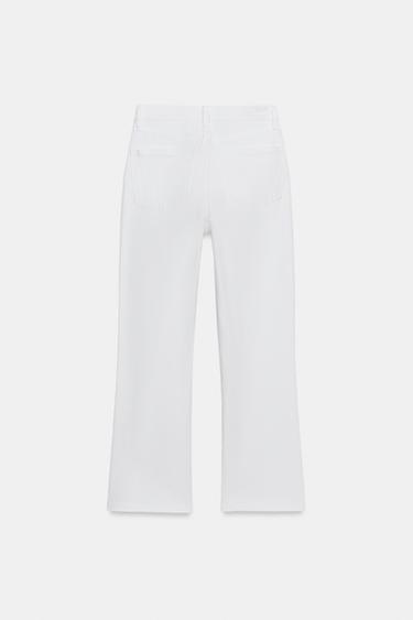 TRF CROPPED FLARE HIGH-WAIST JEANS - White by Zara - Image 8