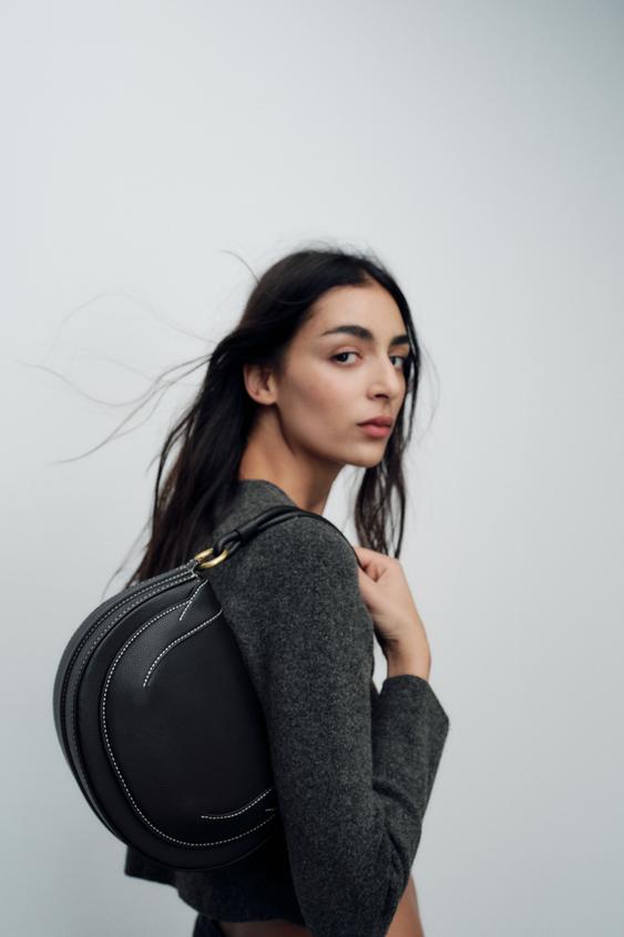 コントラストステッチ クロスボディバッグ - ブラック | ZARA Japan / 日本 