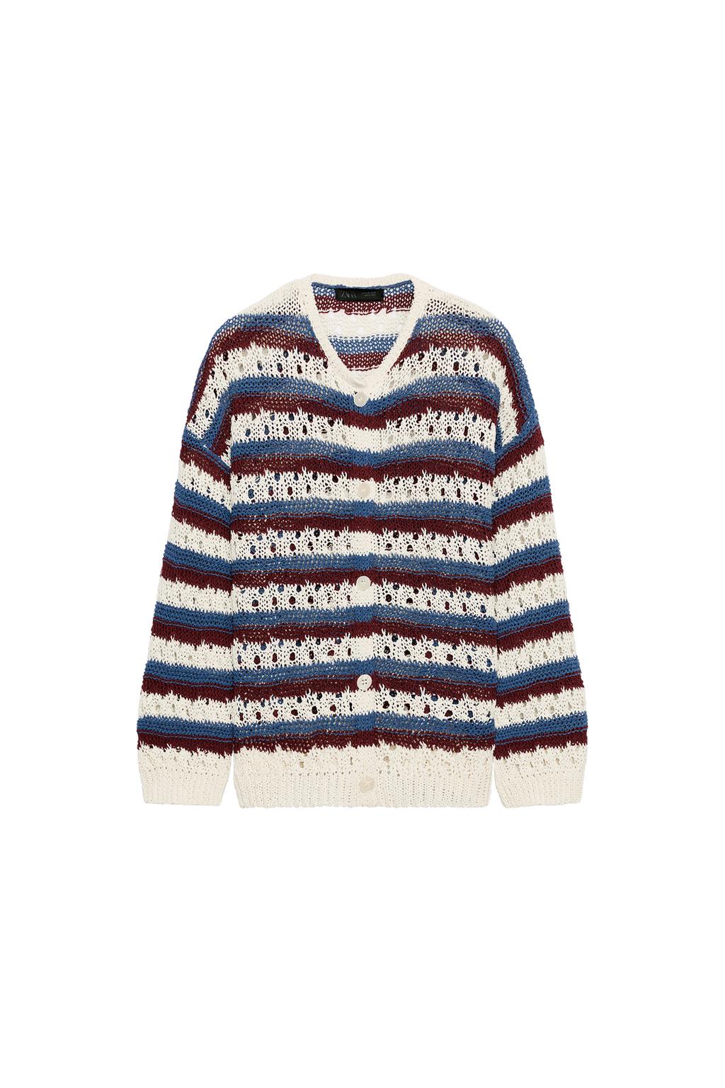 OPEN-KNIT STRIPED JACKET - image 3