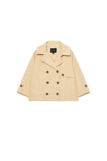 WASHED EFFECT SHORT TRENCH COAT - camel by Zara