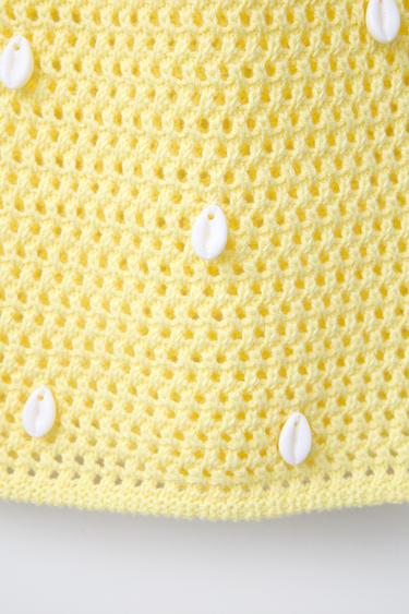 KNIT TOP WITH SHELL BEADS - Yellow by Zara - Image 3