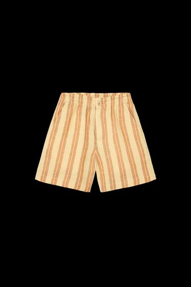 GESTREIFTE BERMUDASHORTS AUS 100 % LEINEN – LIMITED EDITION - 089 von Zara