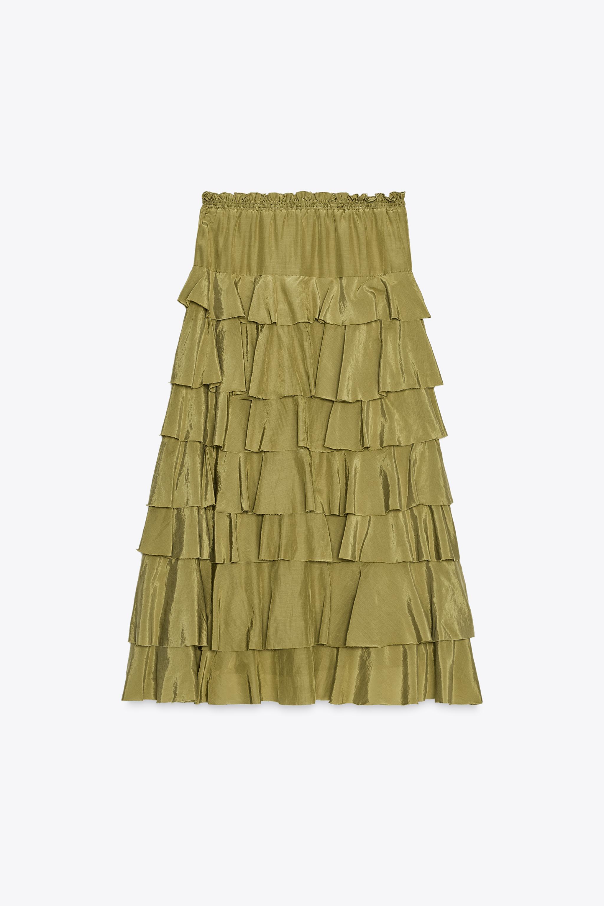 ZARA ベルト付きミディ丈スカート 1971/052 スペイン発送 ZARA ベルト付きミディスカートケープ カジュアル