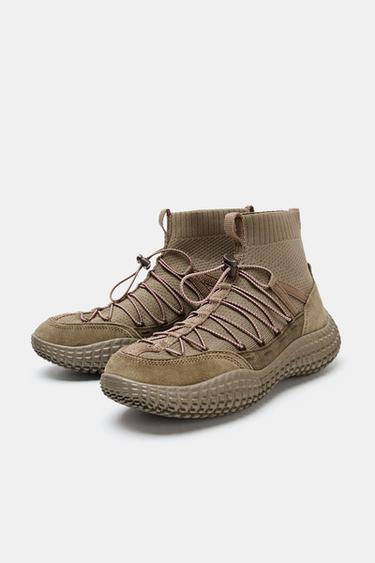 BASKETS MONTANTES ÉLASTIQUES - Vert kaki de Zara - Image 2