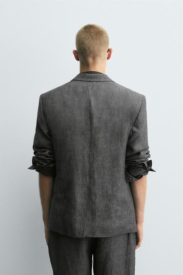 BLAZER COSTUME 100 % LIN - Gris chiné de Zara - Image 2