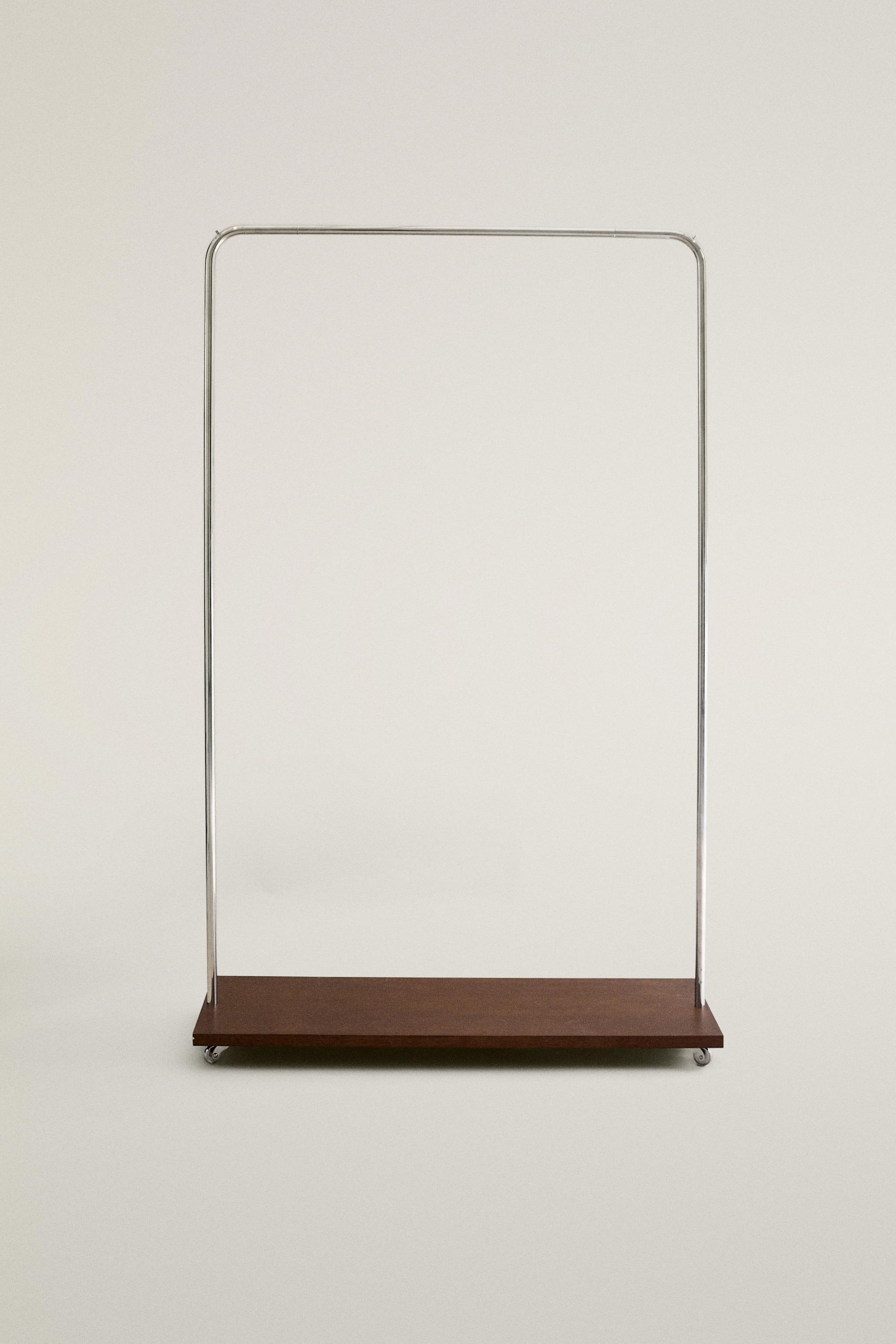 METAL AND WOOD CLOTHES RACK