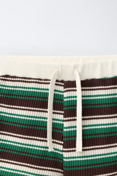 STRIPED KNIT BERMUDA SHORTS - Brown by Zara - Image 2