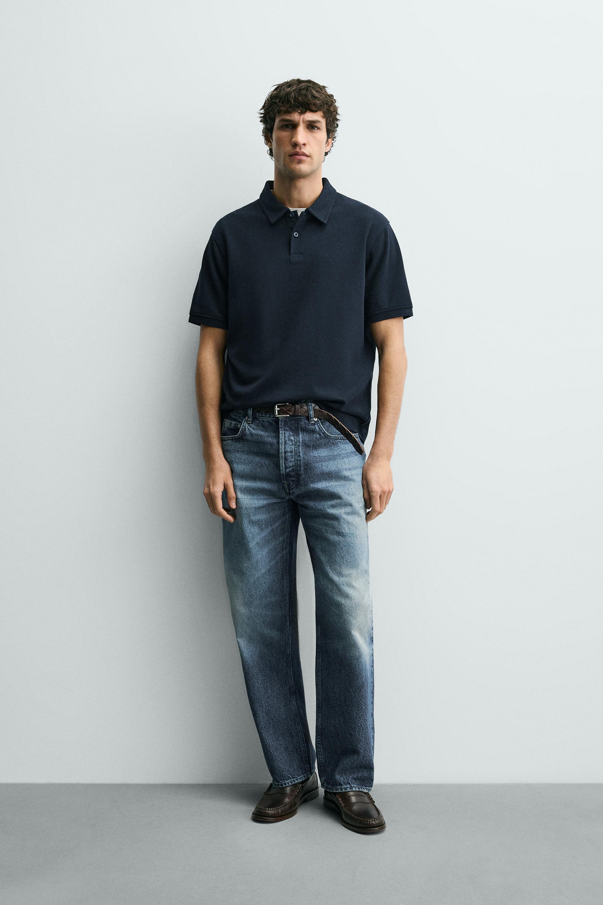 Zara REGULAR FIT DOKULU POLO T-SHIRT