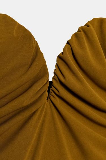 BODY DRAPÉ HALTER - Vert huile de Zara - Image 4