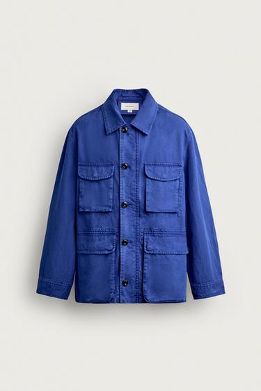 CAZADORA RELAXED FIT PETOS UTILITY - Azul intenso de Zara