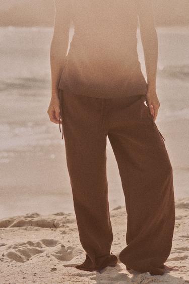 FLOWING TROUSERS - Chocolate brown by Zara