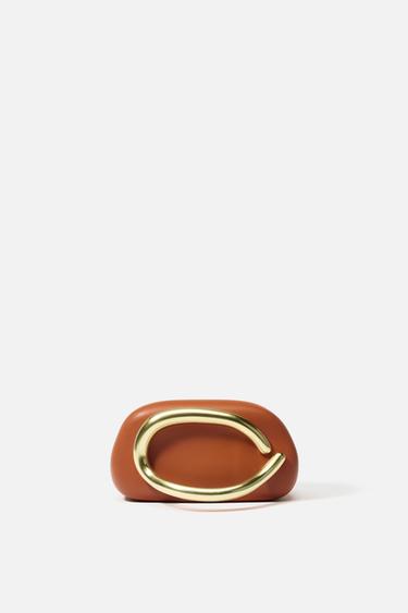 MINAUDIÈRE WITH GOLDEN CLASP - Orange by Zara