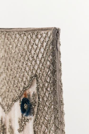 SEQUIN BEAD MIDI SKIRT - Silver by Zara - Image 6