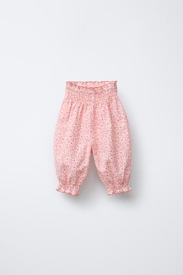 Zara FLORAL JOGGING PANTS - Pink - Image 0
