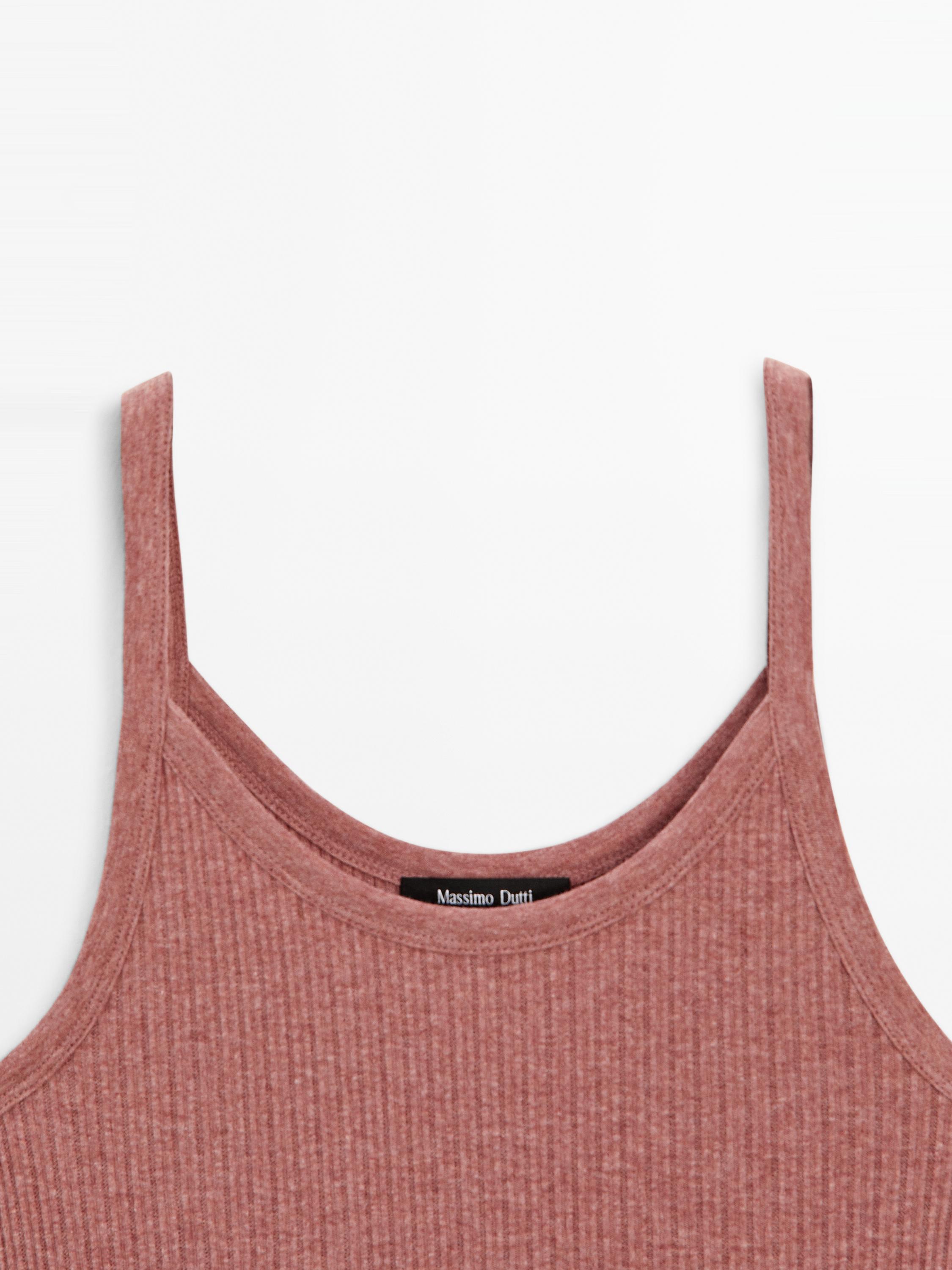 100% cotton marl strappy top