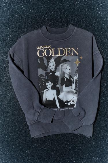 WASHED-EFFECT KPOP DEMON HUNTERS™ NETFLIX © SWEATSHIRT - Anthracite grey by Zara