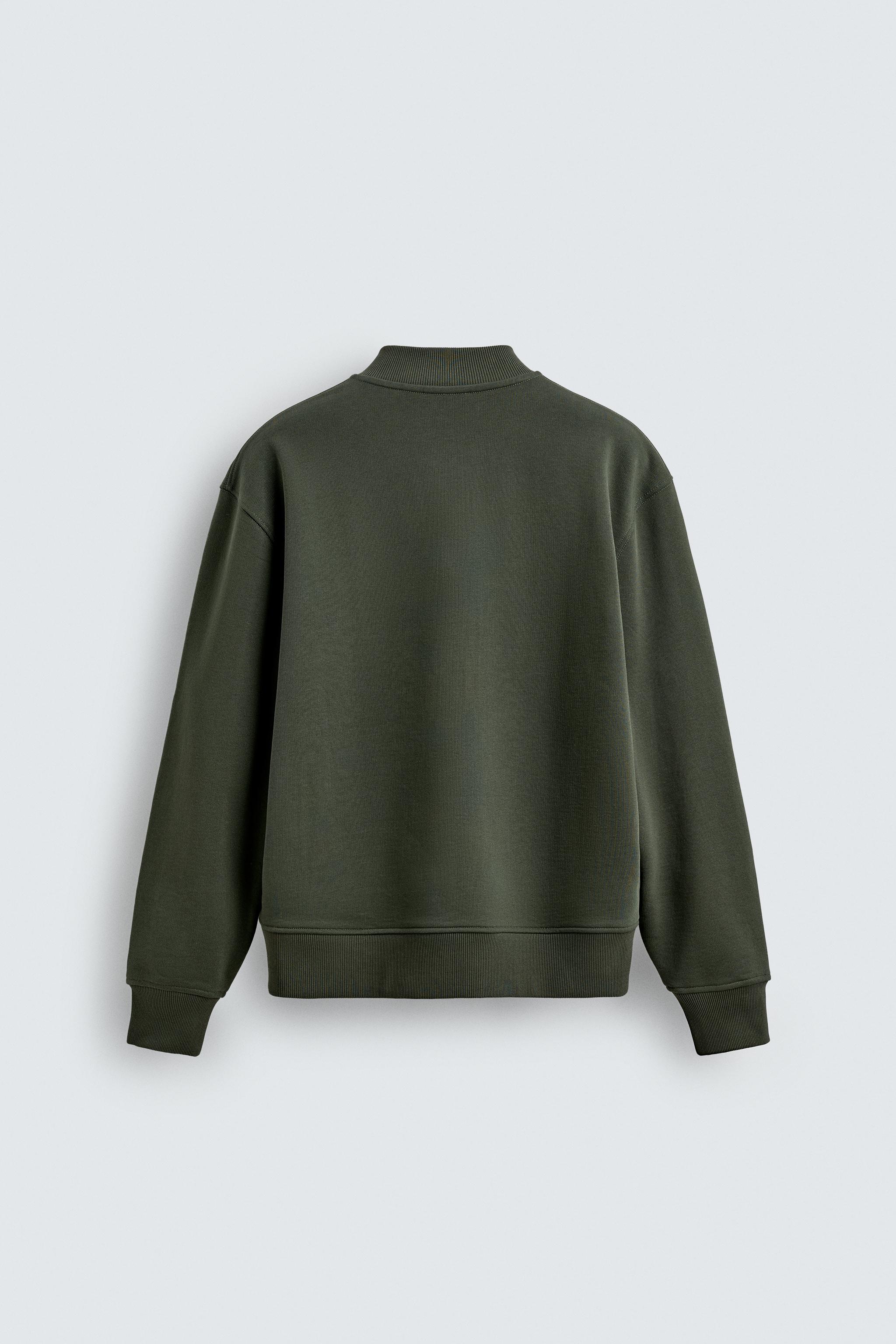 さり QUARTER-ZIP SWEATSHIRT - Mid-green | ZARA United States
