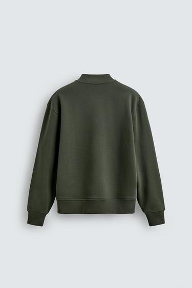 SWEAT COL ZIPPÉ - Vert moyen de Zara - Image 7