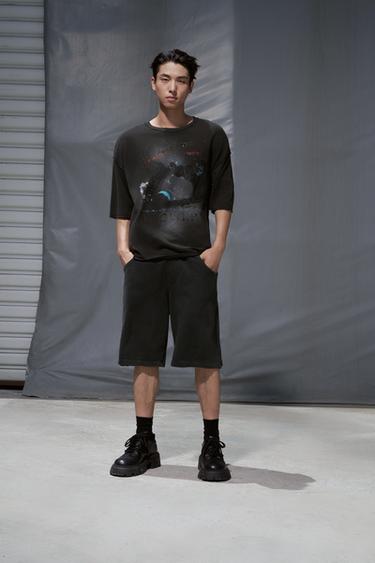 BERMUDA JOGGER BAGGY FIT - Dark anthracite by Zara