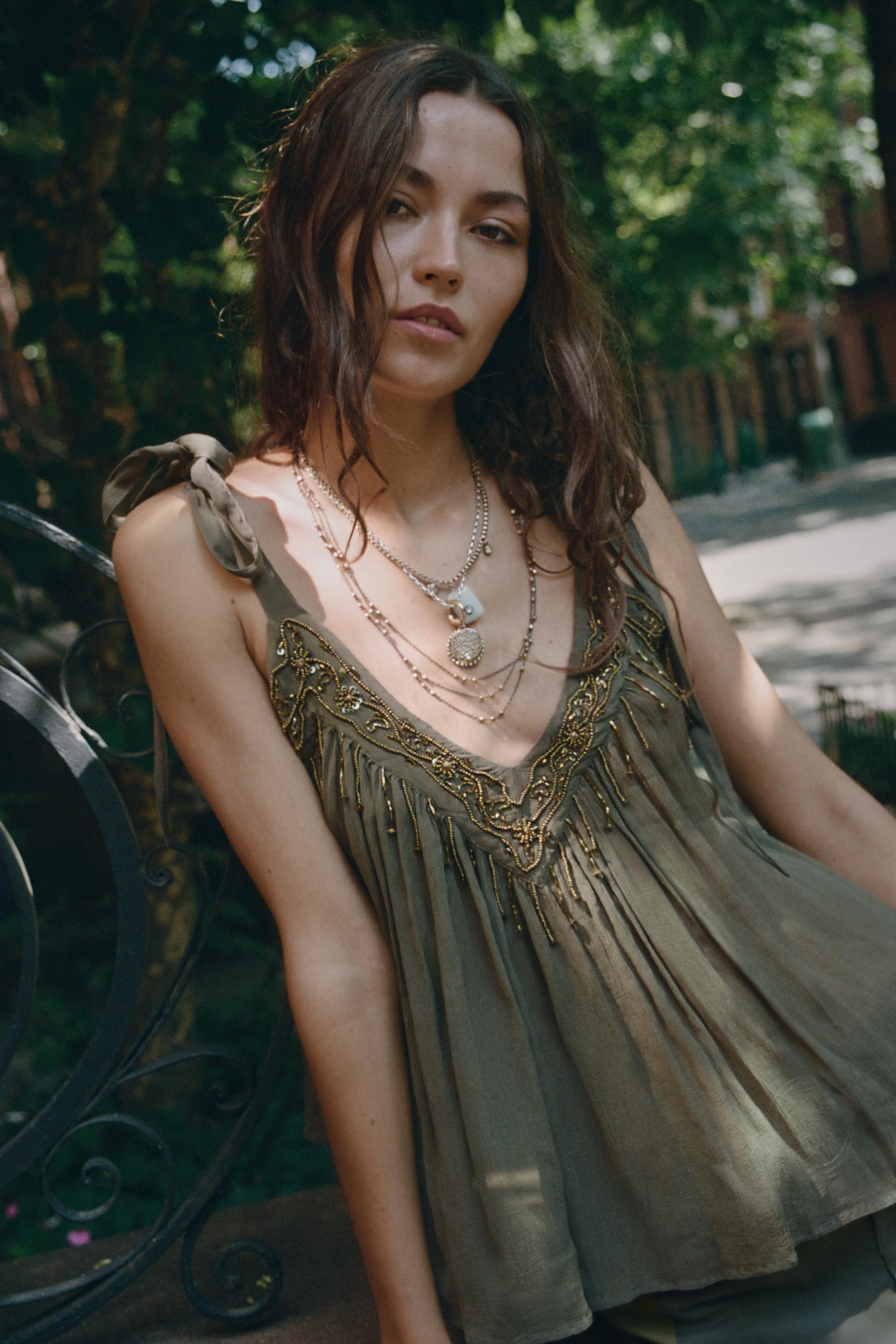BEADED SEQUIN TOP